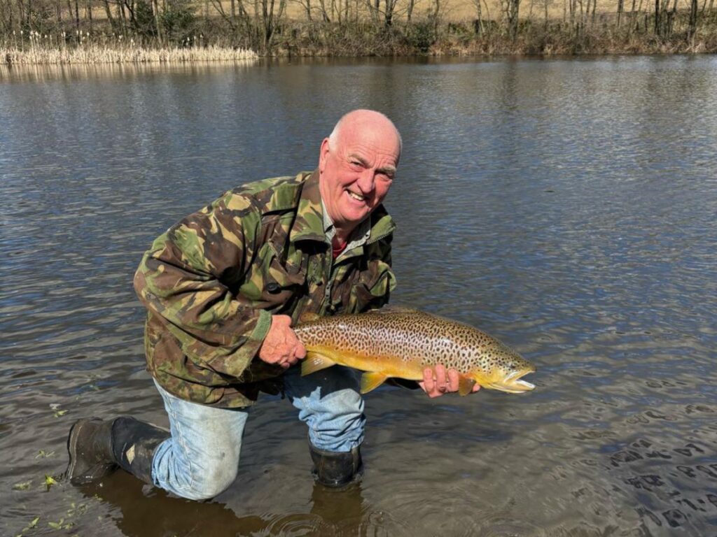 Large brown being stocked